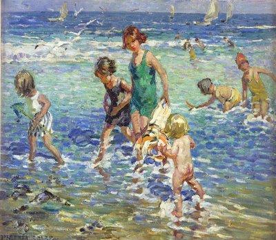 Koupající se v moři (olej na plátně) od Dorothea Sharp