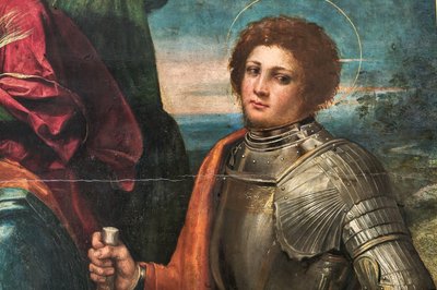 Madona s Jezulátkem a svatým Sebastianem a svatým Jiřím, detail 2384616 od Dosso Dossi