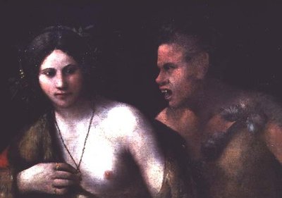 Nymfa a satyr od Dosso Dossi