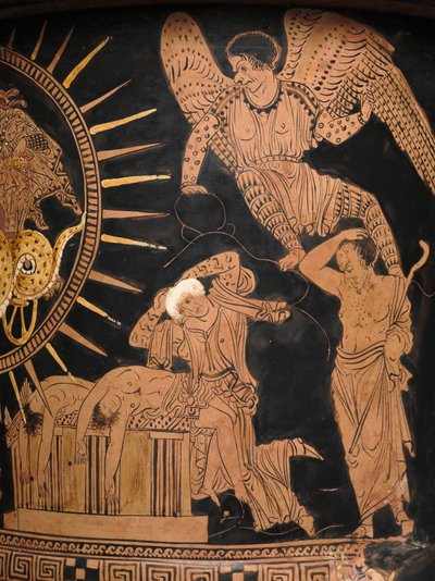 Detail z červenofigurového lekythosu od Douris