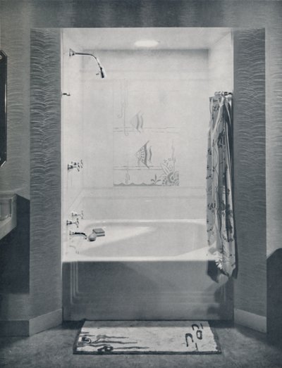 Nové čtyřstopé čtvercové Neo-Angle Bath, 1935 od Drix Duryea