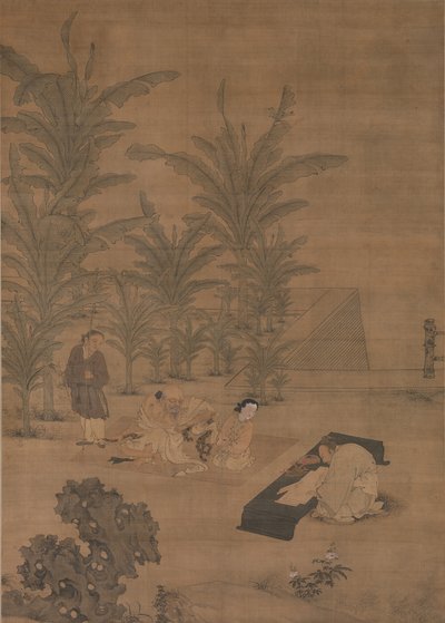 Učenec Fu Sheng přenášející knihu dokumentů, 15.-polovina 16. století. od Du Jin