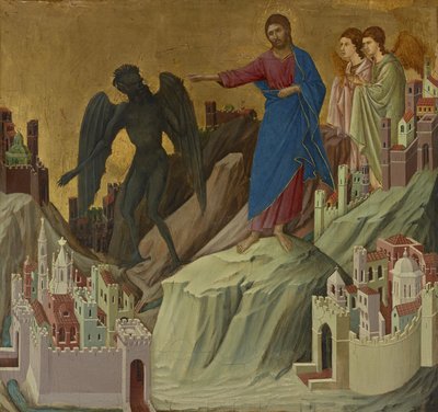 Pokušení na hoře od Duccio di Buoninsegna