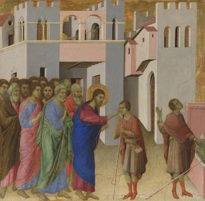 Uzdravení slepého muže, asi 1308-1311 od Duccio di Buoninsegna
