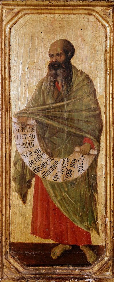 Prorok Malachie Detrempe na dřevě od Duccio di Buoninsegna (1255-1318 / 9) 1308-1311 Rozměr 42,5x16 cm Siena, Museo del Opera Metropolitana od Duccio di Buoninsegna
