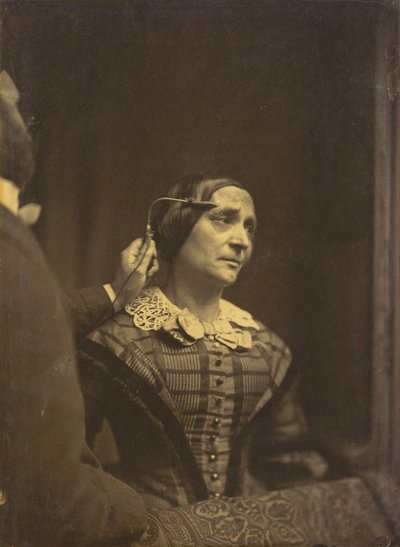 Pozor, pozorný pohled vlevo, Bolestná pozornost vpravo, 1854-1856, tištěno 1862. od Duchenne de Boulogne