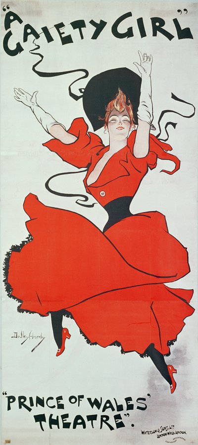 Plakát s reklamou „A Gaiety Girl“ v divadle Prince of Wales od Dudley Hardy