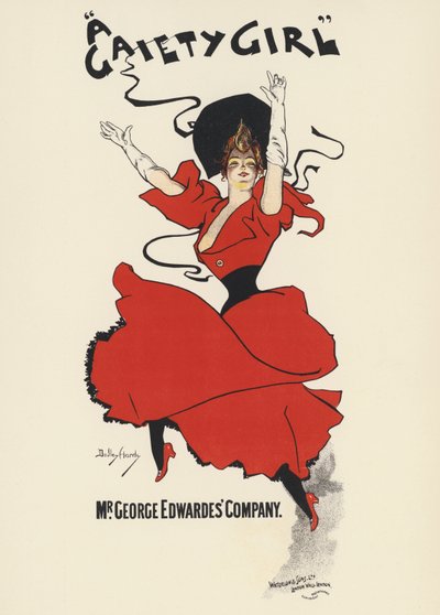 Plakát k „A Gaiety Girl“ (barevné lito) od Dudley Hardy