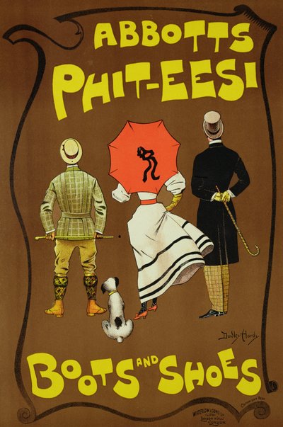 Reprodukce reklamního plakátu „Boots Phit-Eesi Abbotts a boty“ od Dudley Hardy