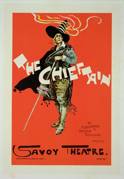 Reprodukce reklamního plakátu „The Chieftain“, Savoy Theatre, 1895 od Dudley Hardy