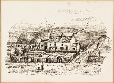 The Wash House Hill a Chata Betty Heron (inkoust na papíře) od Duncan F. McLea