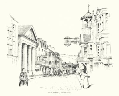 High Street, Guildford (litografie) od Duncan Moul