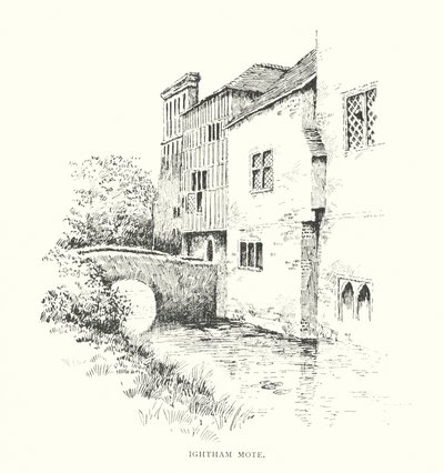 Ightham Mote (litografie) od Duncan Moul
