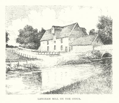Langham Mill on the Stour (litografie) od Duncan Moul