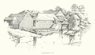 Leatherhead Mill (litografie) od Duncan Moul