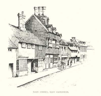 Main street, East Grinstead (litografie) od Duncan Moul