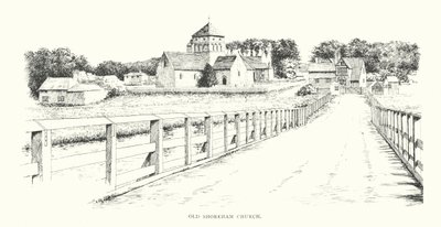 Kostel Old Shoreham (litografie) od Duncan Moul