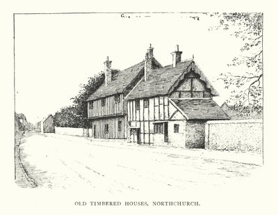 Old Timbered Houses, Northchurch (litografie) od Duncan Moul