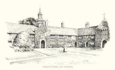 Sackville College, East Grinstead (litografie) od Duncan Moul