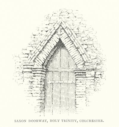 Saské dveře, Holy Trinity, Colchester (litografie) od Duncan Moul