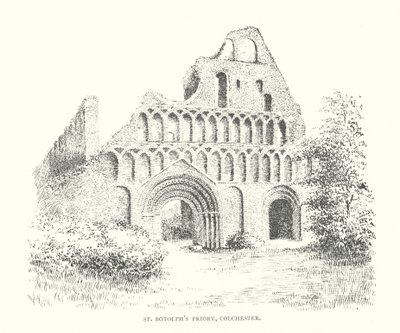 Převorství svatého Botolfa, Colchester (litografie) od Duncan Moul