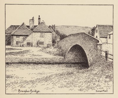 Sussex: Bramber Bridge (litografie) od Duncan Moul