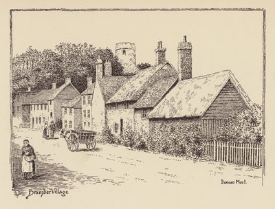 Sussex: Bramber Village (litografie) od Duncan Moul