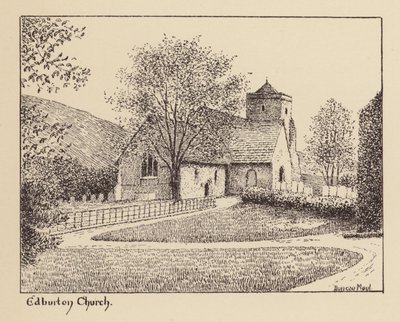 Sussex: Edburton Church (litografie) od Duncan Moul