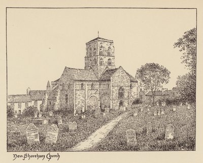 Sussex: New Shoreham Church (litografie) od Duncan Moul