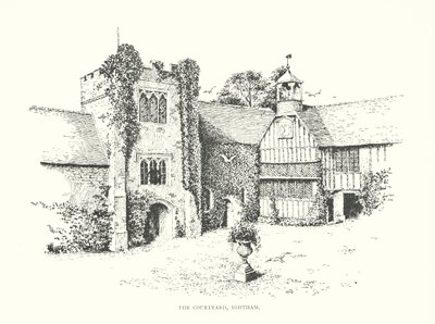 The Courtyard, Ightham (litografie) od Duncan Moul