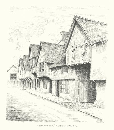"The Sun Inn", Saffron Walden (litografie) od Duncan Moul