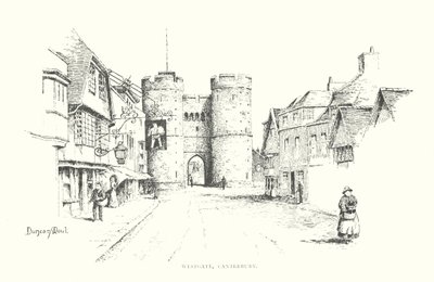 Westgate, Canterbury (litografie) od Duncan Moul