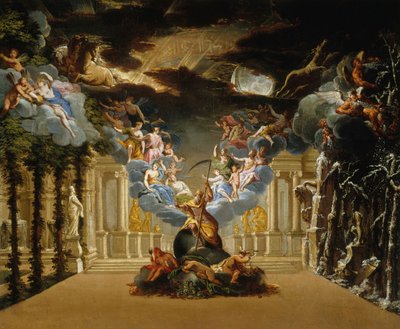Scénický návrh k Prologu Tragédie lyrique Atys Jean-Baptiste Lully, c. 1708. od Duplessis