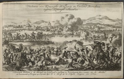 Bitva zahrnující armádu Viléma III od Dutch School