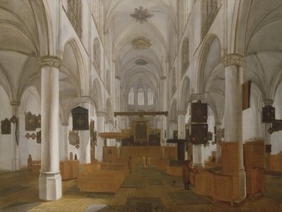 Interiér kostela sv. Gertrudy v Bergen Op Zoom, cca 1650 (malba) od Dutch School