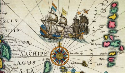 C.3.c.8 Bojové lodě, u Filipín, detail ze str. 361-2 (Východní indické ostrovy), Mercatorův 