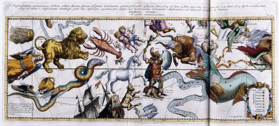 Nebeská mapa souhvězdí: Orion, Býk, Beran, Ryby atd., 1666-1668 od Dutch School
