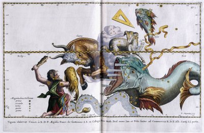 Nebeská mapa souhvězdí: Orion, Býk, Beran a Ryby, 1666-1668 od Dutch School