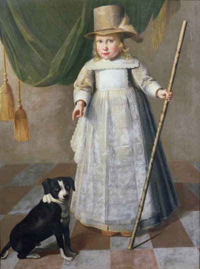 Dítě a pes, Dordrecht od Dutch School