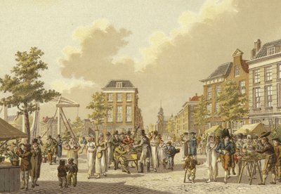 Květinový trh, Rotterdam, 1807 od Dutch School