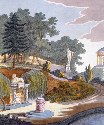 Zahradní dekorace, z Magazine of Garden Gems od G. van Laara, vydaného v roce 1802 od Dutch School