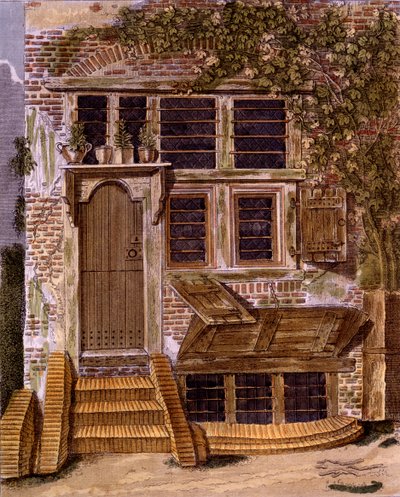 Gardeners Cottage Design z Magazine of Garden Gems od G. van Laara, vydaného v roce 1802 od Dutch School