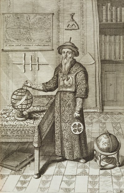 Johann Adam Schall von Bell (1591-1666) z Číny Ilustroval Athanasius Kircher (1601-80) 1667 od Dutch School