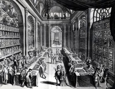 Sbírka kuriozit Levina Vincenta, ilustrace z Theater de Merveilles de la Nature, kolem roku 1719 od Dutch School