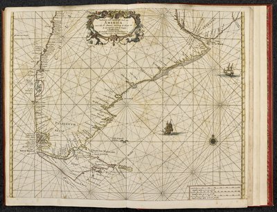 Mapa mysu Horn, Ohňová země, z „Mořského atlasu nebo vodního světa, zobrazující všechna mořská pobřeží známých částí Země s obecným popisem stejné...“ od Hendrika Donckera, kolem 1660 ( rytina) od Dutch School