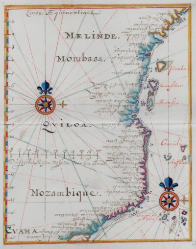 Mapa Mombasa, východní Afrika. od Dutch School