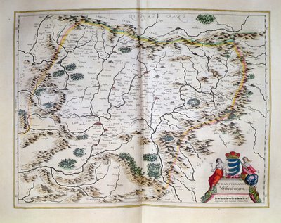 Mapa Transylvánie z atlasu, Amsterdam, 1657 od Dutch School