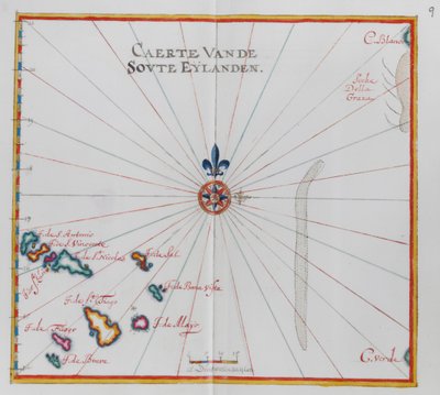 Mapa Kapverdských ostrovů. od Dutch School