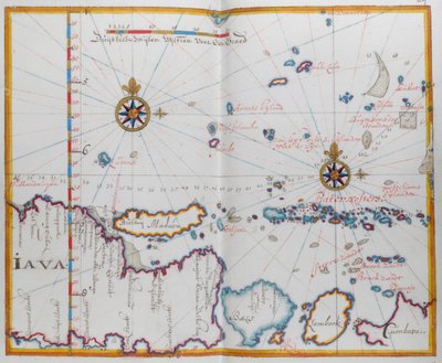 Mapa ostrovů Jávy; Madura; Bali a další ostrovy. od Dutch School