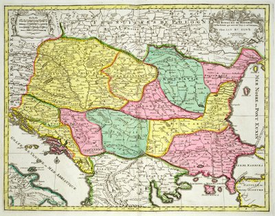 Mapa Maďarského království a států spojených s jeho korunou, hospoda. Jan Barend Elwe, Amsterdam, 1742 od Dutch School